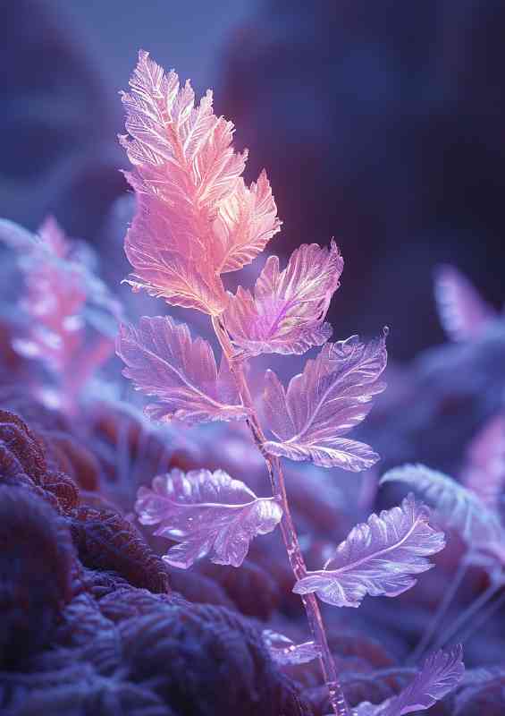 Purple fern hitting the dusk night