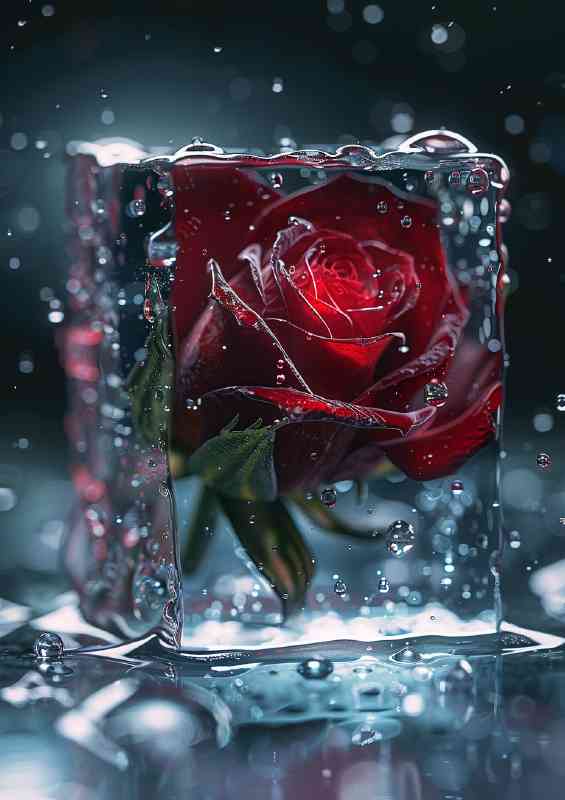 Rose in a Ice cube