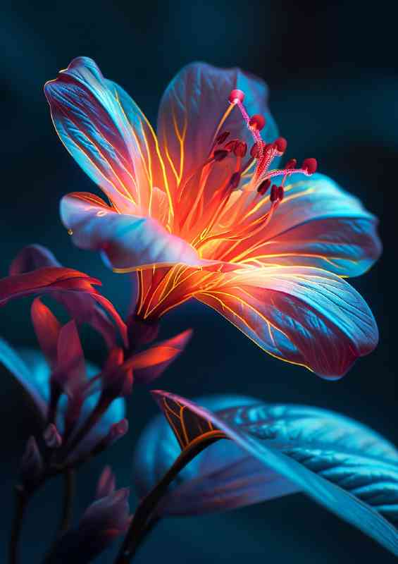 Single bright flower shine orange