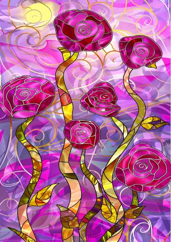 Stained glass rose field