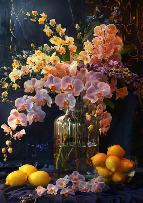 Still life orchids in a vase