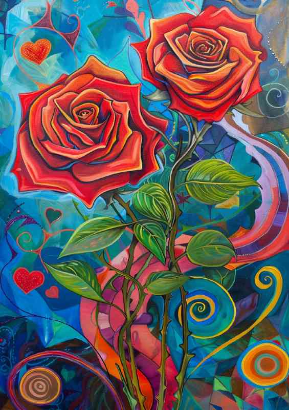 The vibrant swirled roses