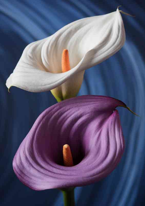 Two lillys in purple and white
