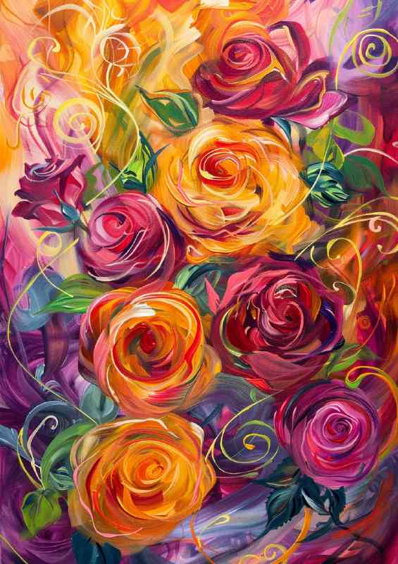 Various shades of multi roses