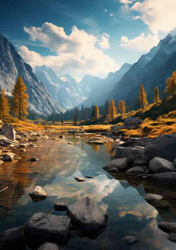 Mountain and Lake Clear Waters View