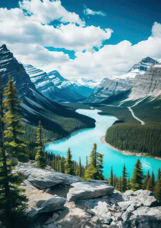 Mountains In Turquoise Blue