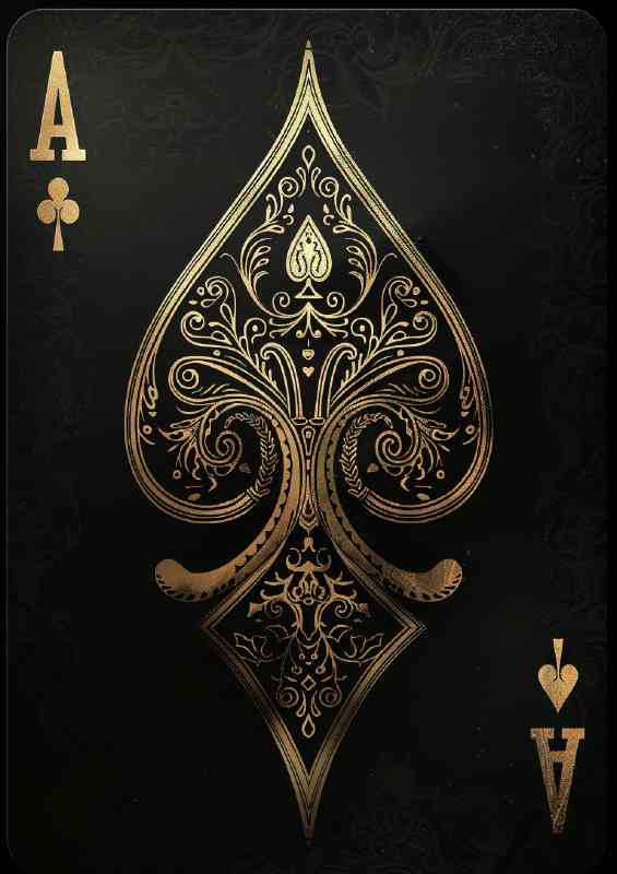 Black and gold playing card