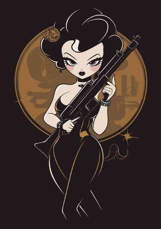 Cartoon lady ganster