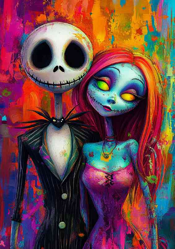 Cartoon style couple in love