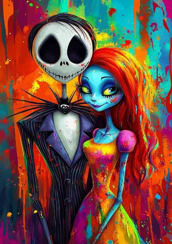 Colourful couple in love