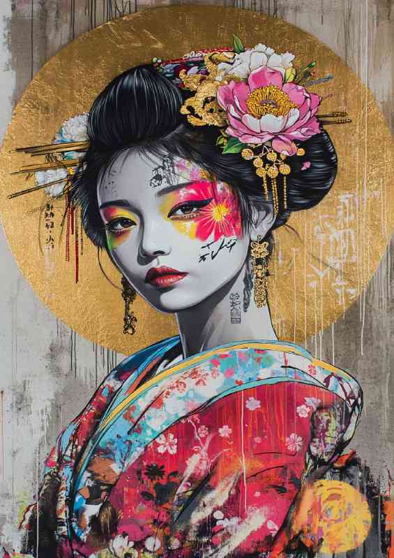Edgy Japanese street art graffiti anime