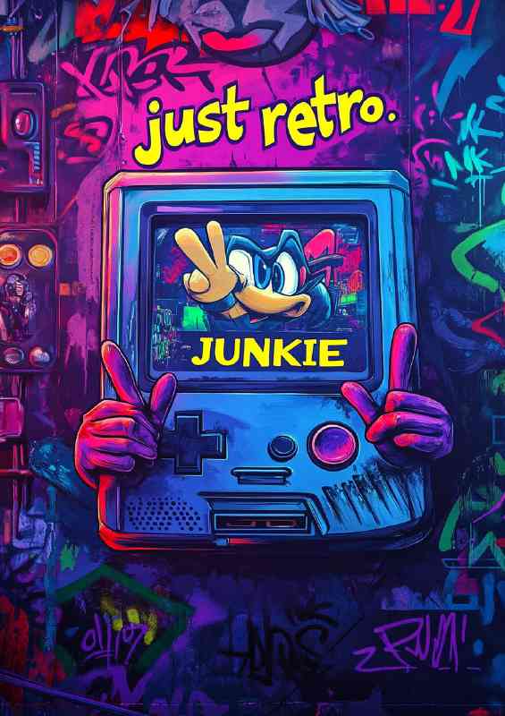 Game console graffiti retro