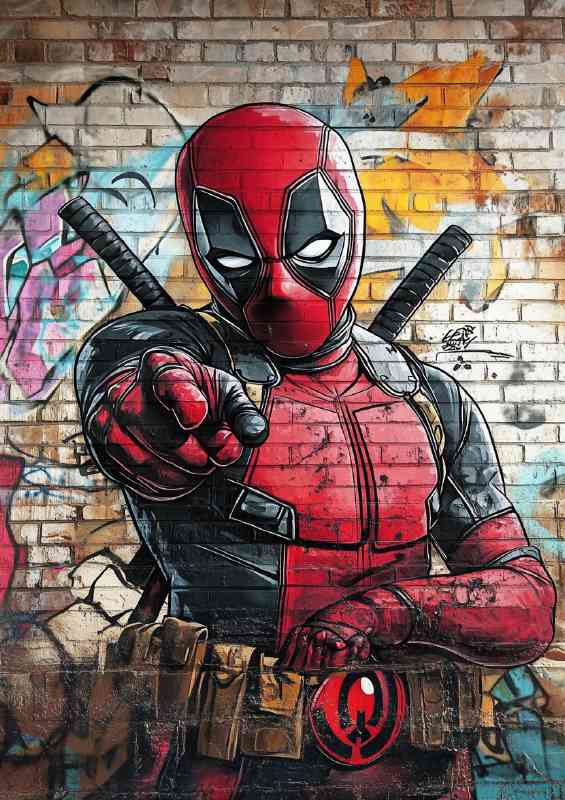 Graffiti art of deadpool street style