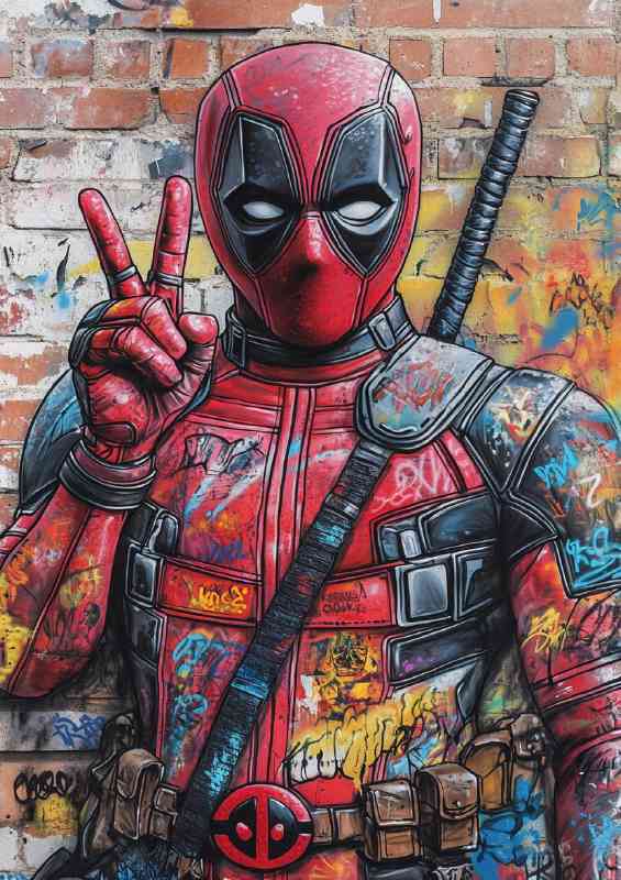 Graffiti depicting deadpool style street art