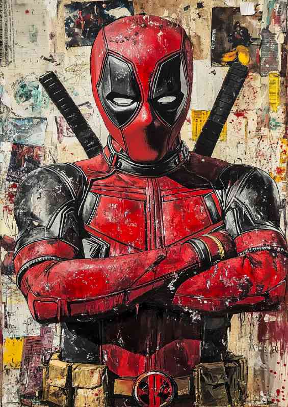 Graffiti painting of deadpool style
