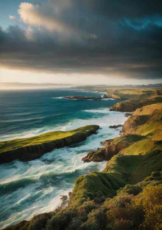 Stormy Skies Rolling Waves