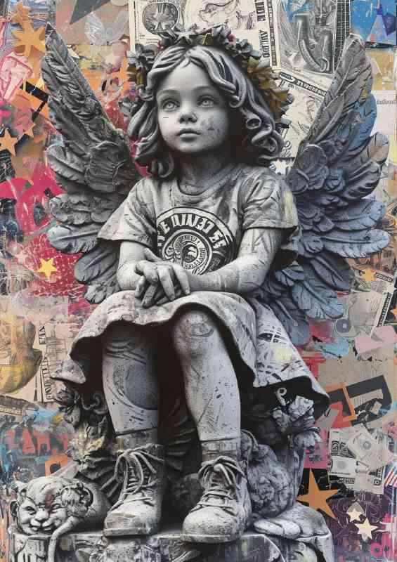 Lady angel graffiti
