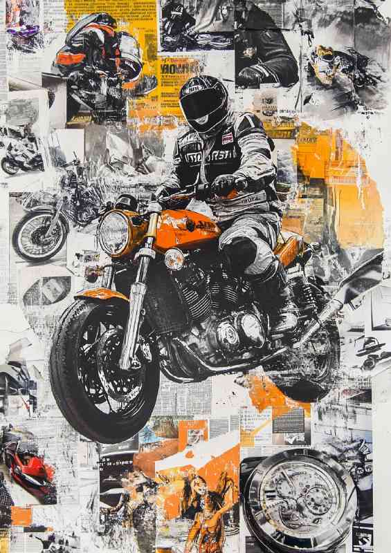 Magazine collage morotbike cover