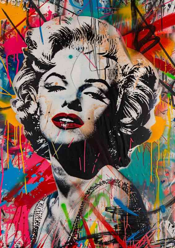 Marilyn Monroe in the style of graffiti