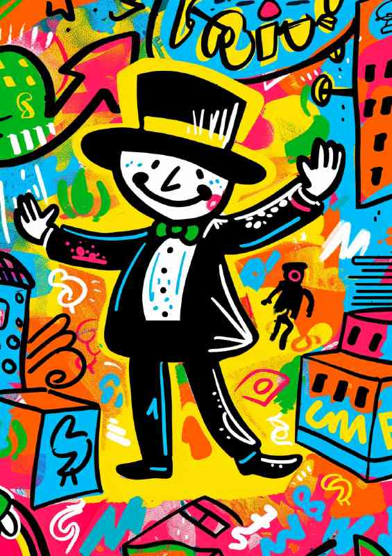 Money man graffiti art