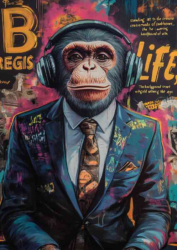 Monkey in a suit hip street