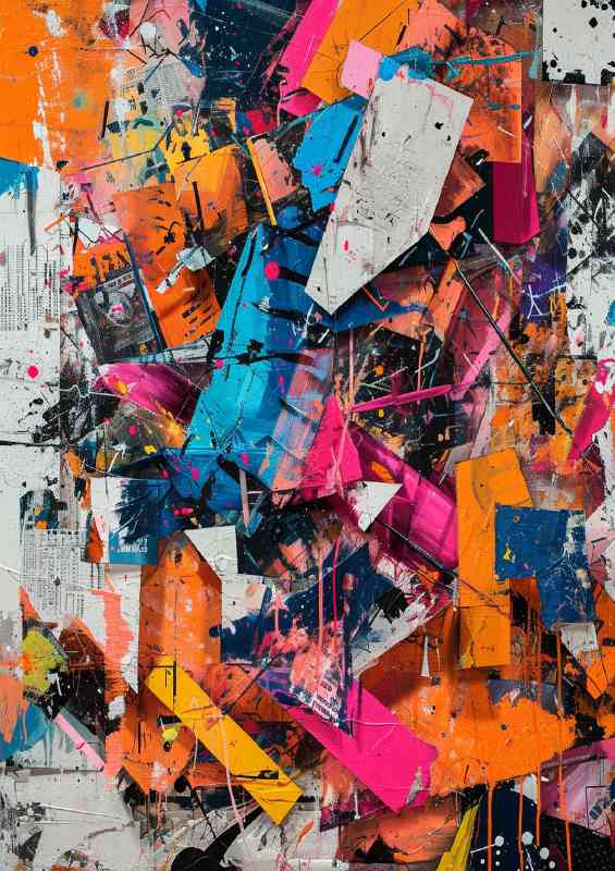 Multi coloured collage street