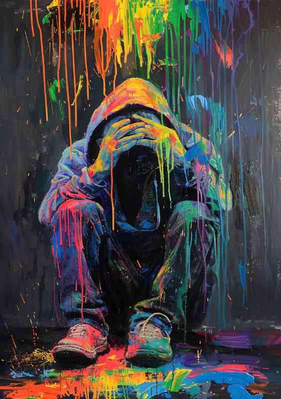 Over sized hoodie splash paint