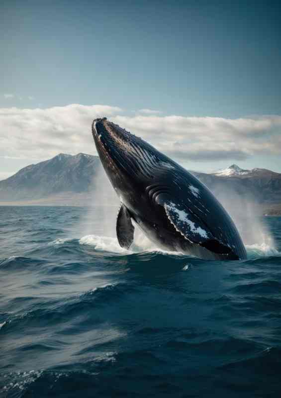 Whale in The Ocean waves
