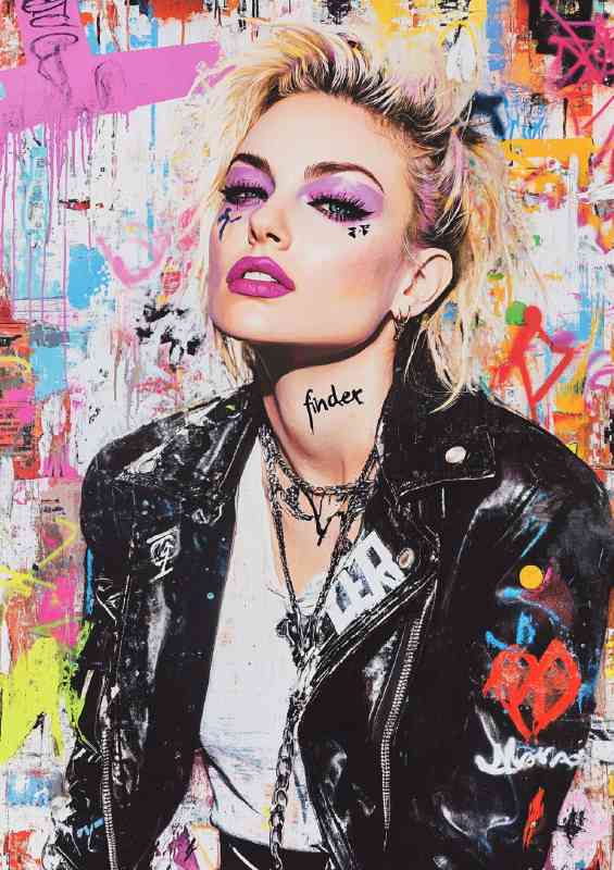 Pop art lady collage art