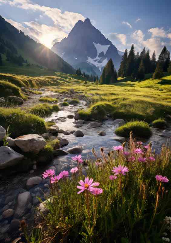 Wild Flowers and Mountain A Little Gem