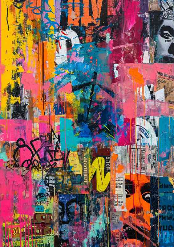 Sticker art collage graffiti