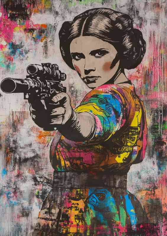 Street art graffiti Princess Leia