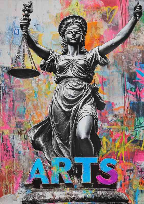 Street art lady justice