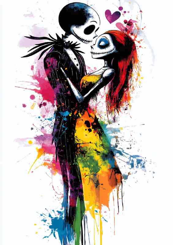 The boy and girl cartoon in love style