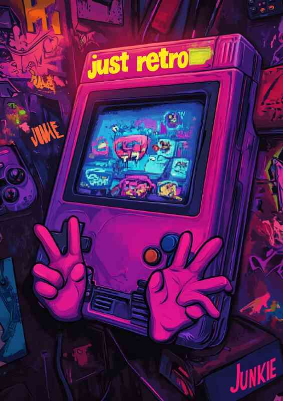 The cartoon gameboy retro game