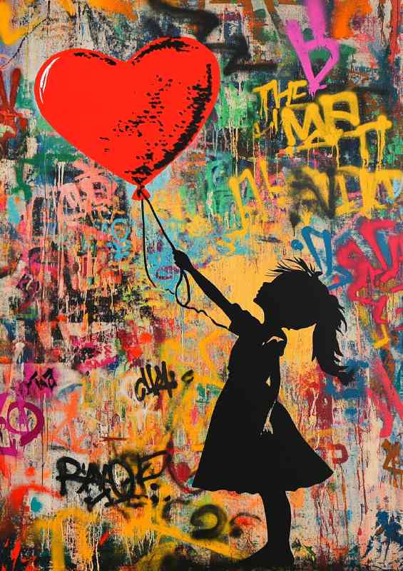 The famous girl with the red ballon street
