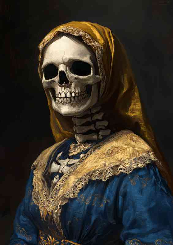 The girl skeleton pearl earing
