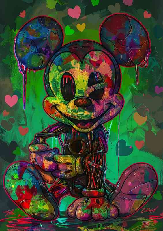 The rainbow coloured mouse art