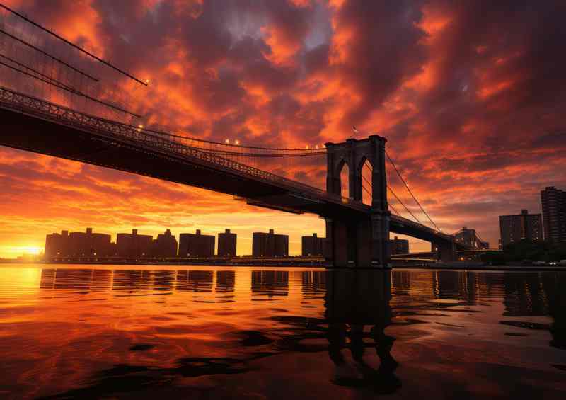 Brooklyne Bridge In Sunset