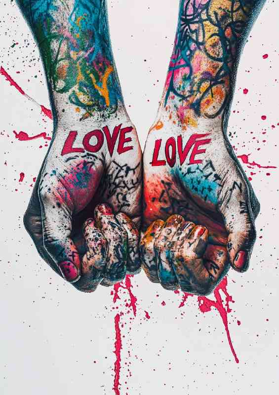 Two hends of love graffiti