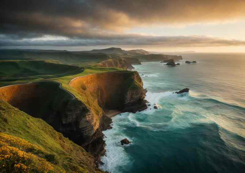 Cliffs and The Stormy Sky