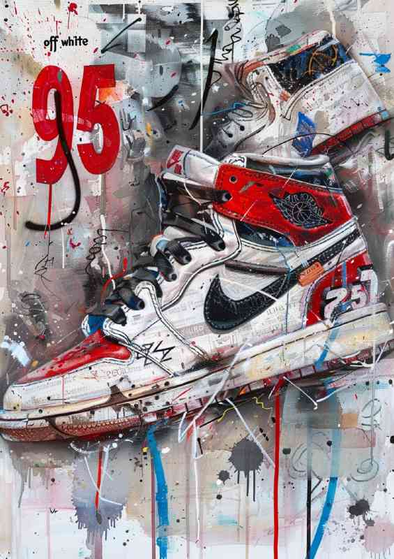 WHite sneekers atreet art