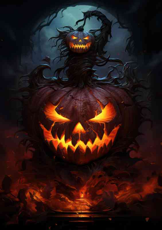 Pumpkin in a lantern style | Metal Poster