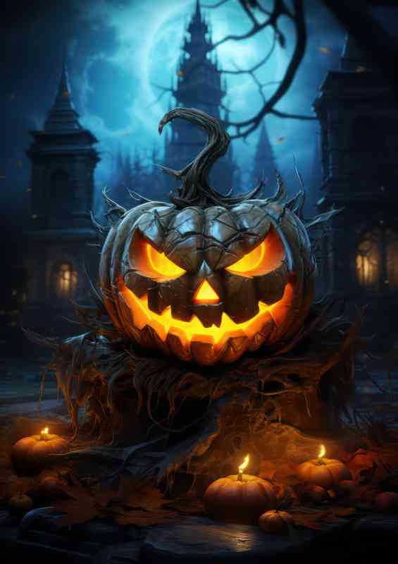 Pumpking in the greaveyard | Metal Poster