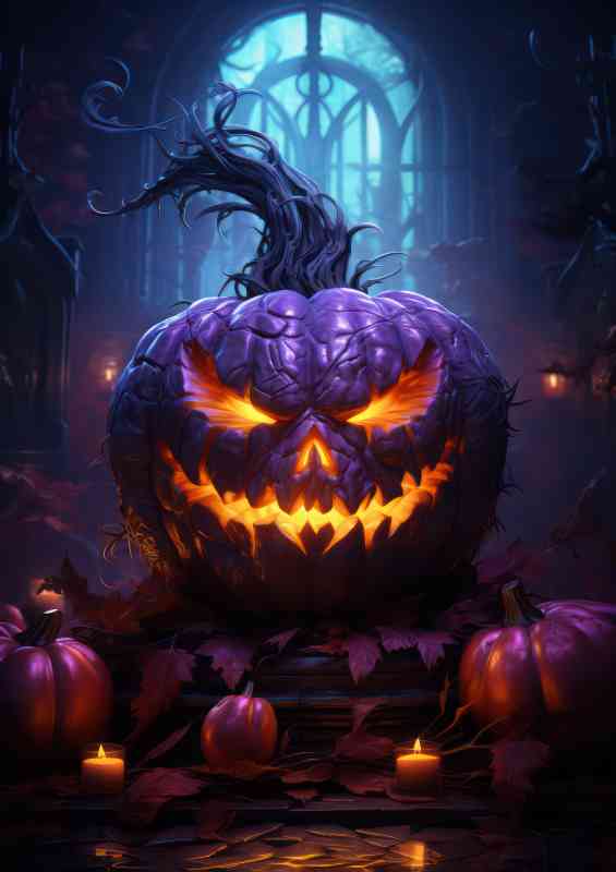 Pumpkins in the witches castle | Metal Poster