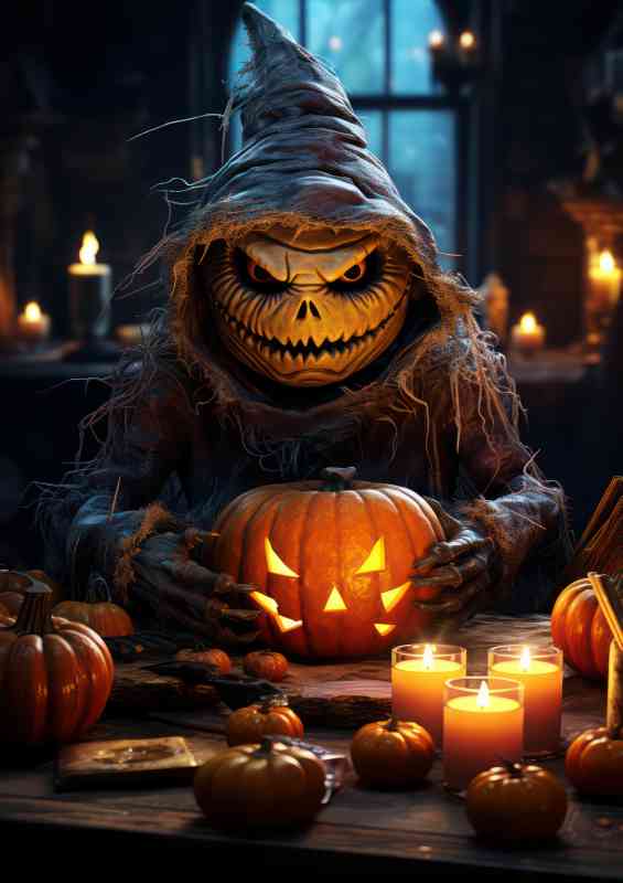 The scarecrow and the pumpkin