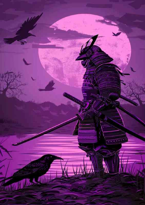 Purple samurai standing