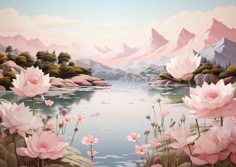 Flowers And Mountains Pink Eternity