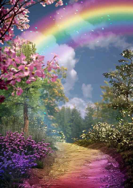 Beautiful rainbow earthy path