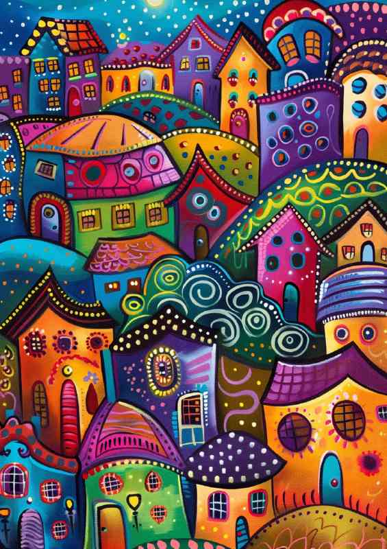 Crazy whimsical fantasy village